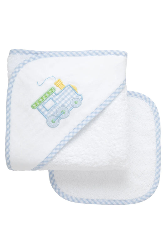 TRAIN HOODED TOWEL SET