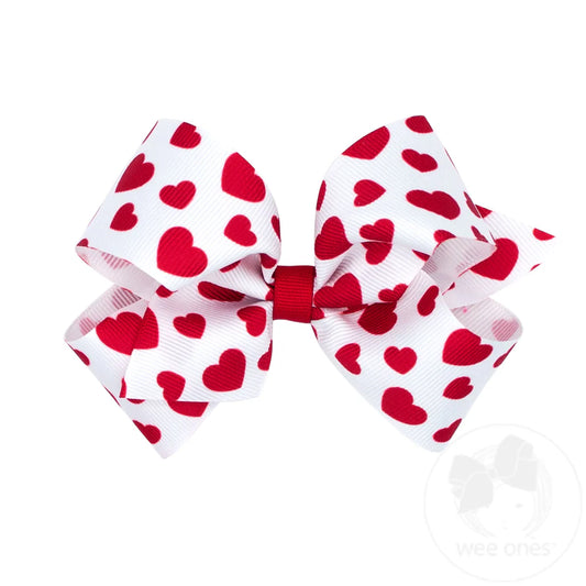 MED GG VALENTINE PRINT BOW