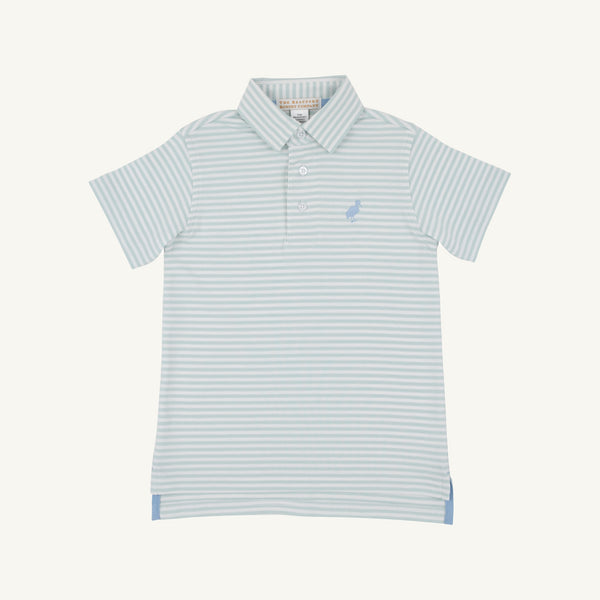 PRIM PROPER SS POLO GREENWICH GREEN STRIPE