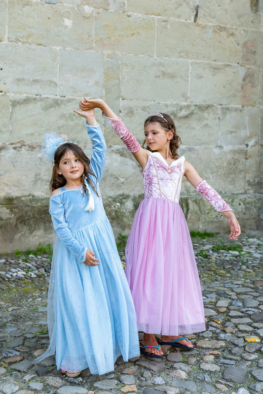 BLUE VELVETY SOFT SISTERS FOREVER DRESS