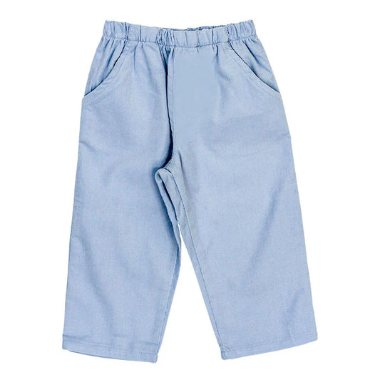 LT BLUE CORD ELASTIC PANT