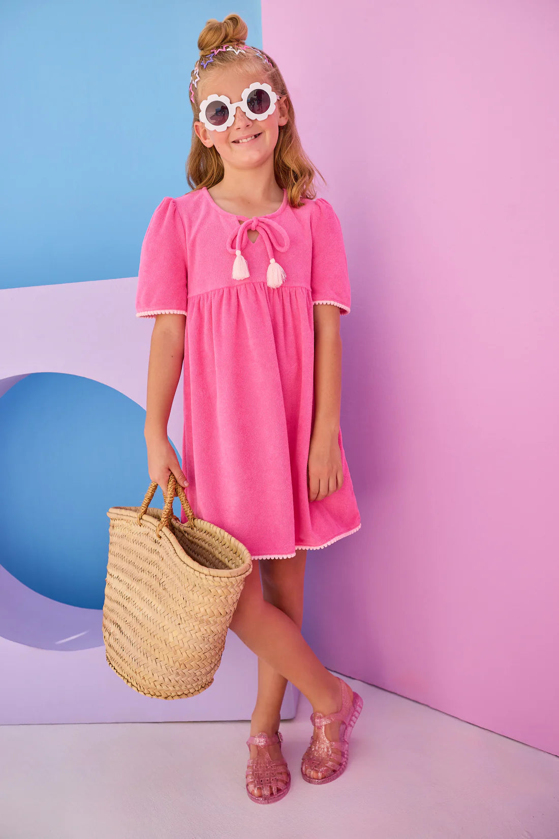 RIVIERA DRESS HOT PINK TERRY