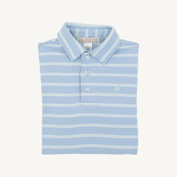 PRIM PROPER POLO LS ONESIE SKY/GREENWICH GREEN