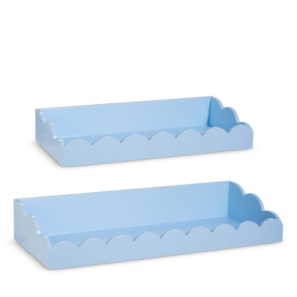 SET 23.5" BLUE SCALLOPED SHELVES