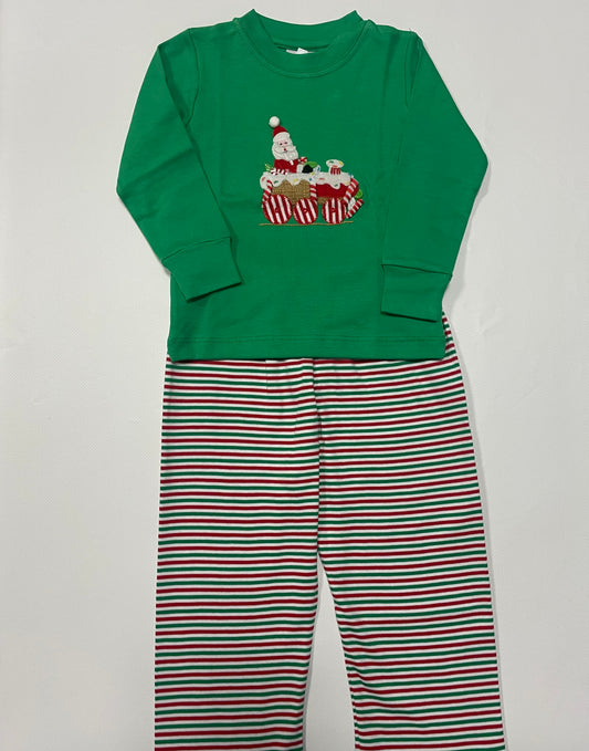 TRAIN ENGINEER CLAUS GREEN SHIRT SET