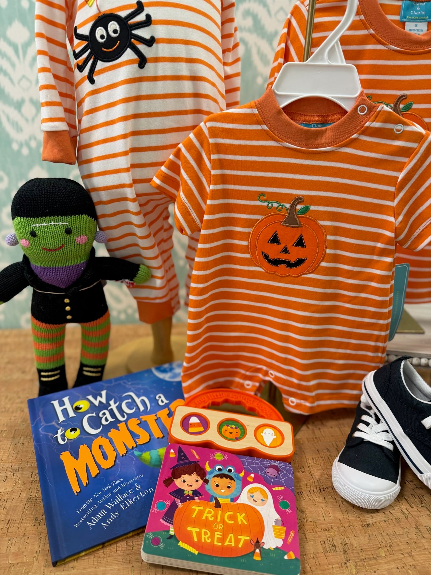 JACK-O-LANTERN ORANGE STRIPE ROMPER