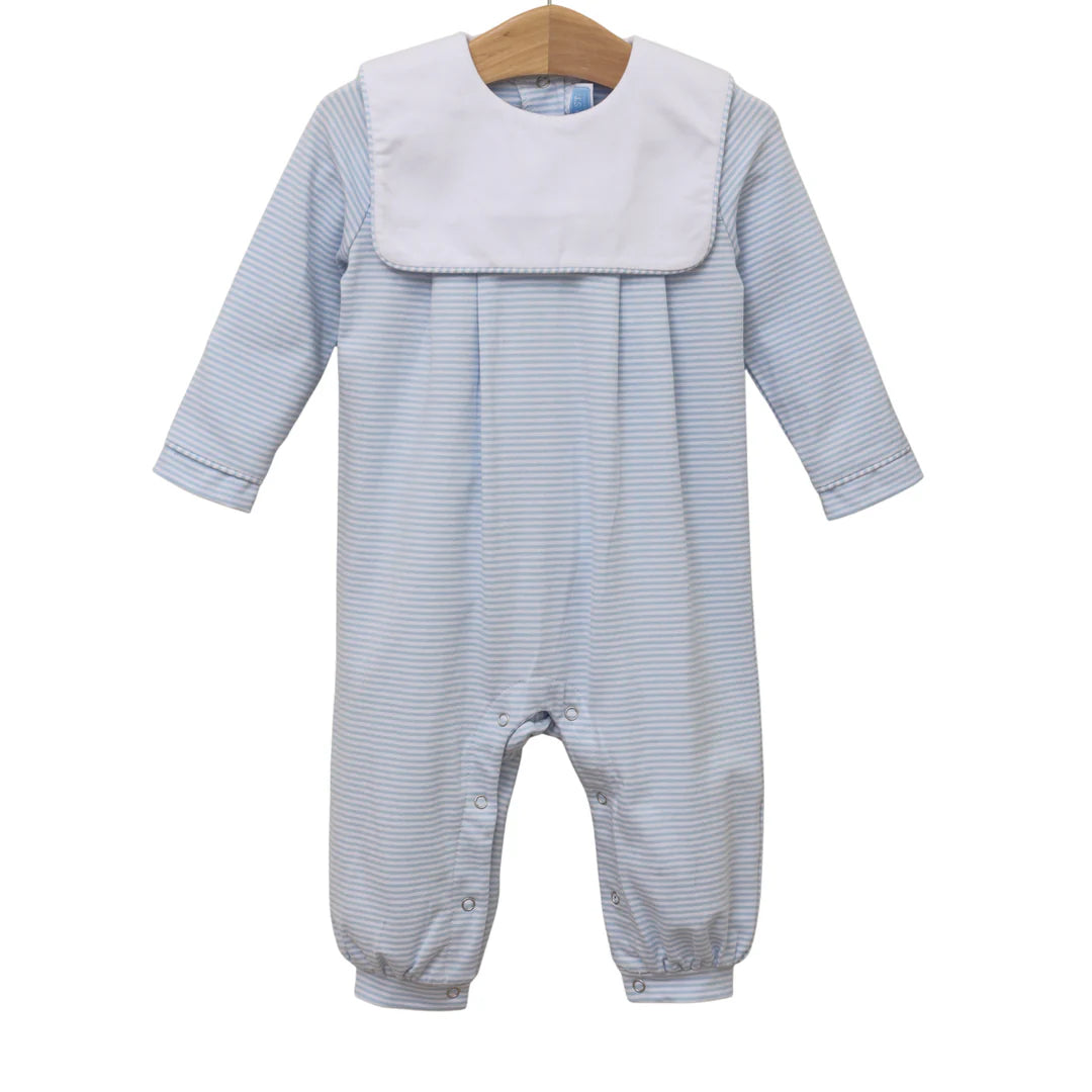 LT BLUE STRIPE LUCAS ROMPER