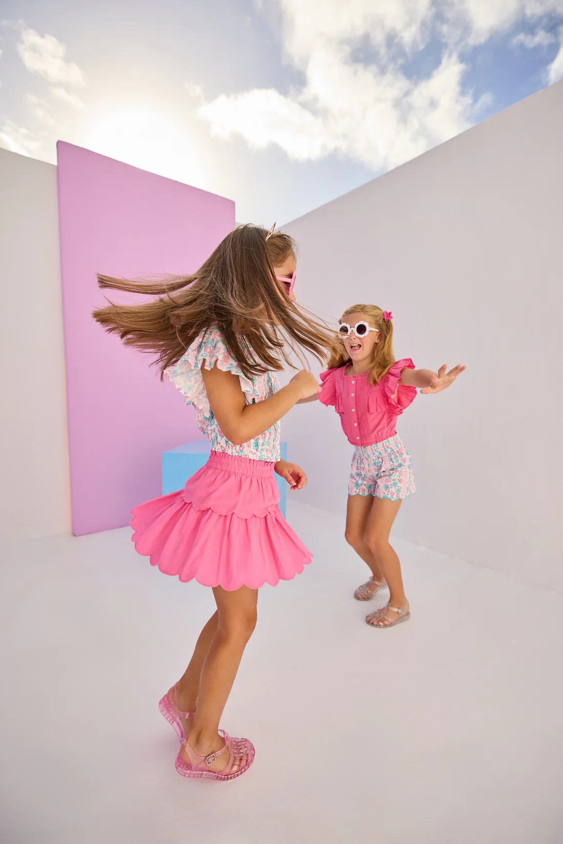 TIERED SKORT HOT PINK