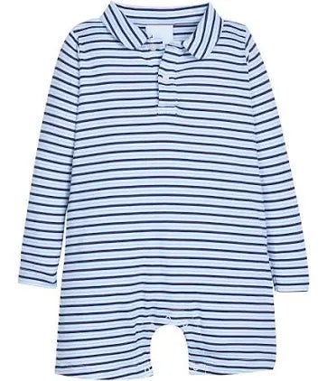 LS PETER PAN POLO ROMPER WINSLOW STRIPE