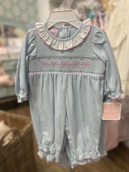 BLUE BOWS ROMPER