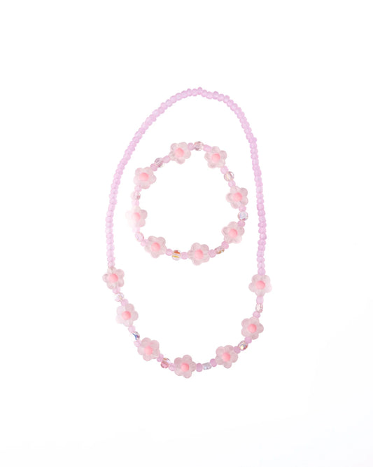 PINK CRYSTAL BLOOMS NECKLACE