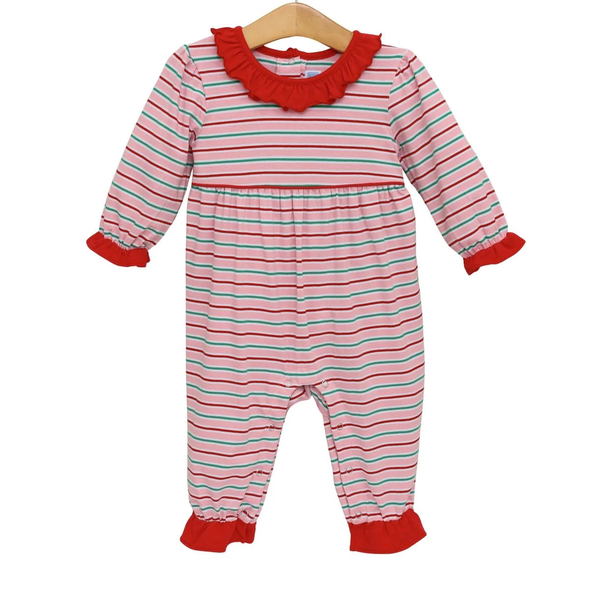 GIRL ROMPER MERRY & BRIGHT STRIPE