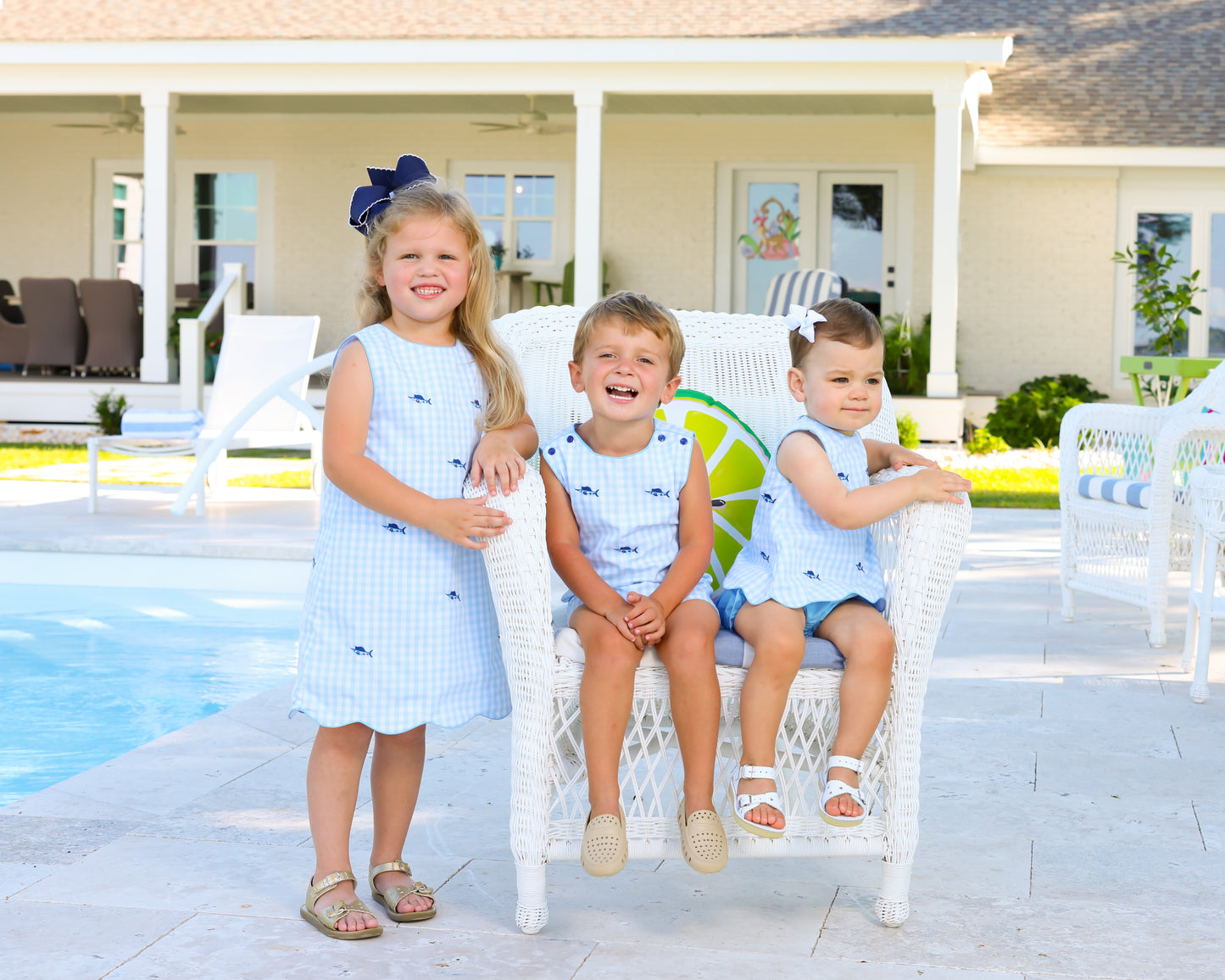 BLUE MARLIN SCALLOPED DRESS