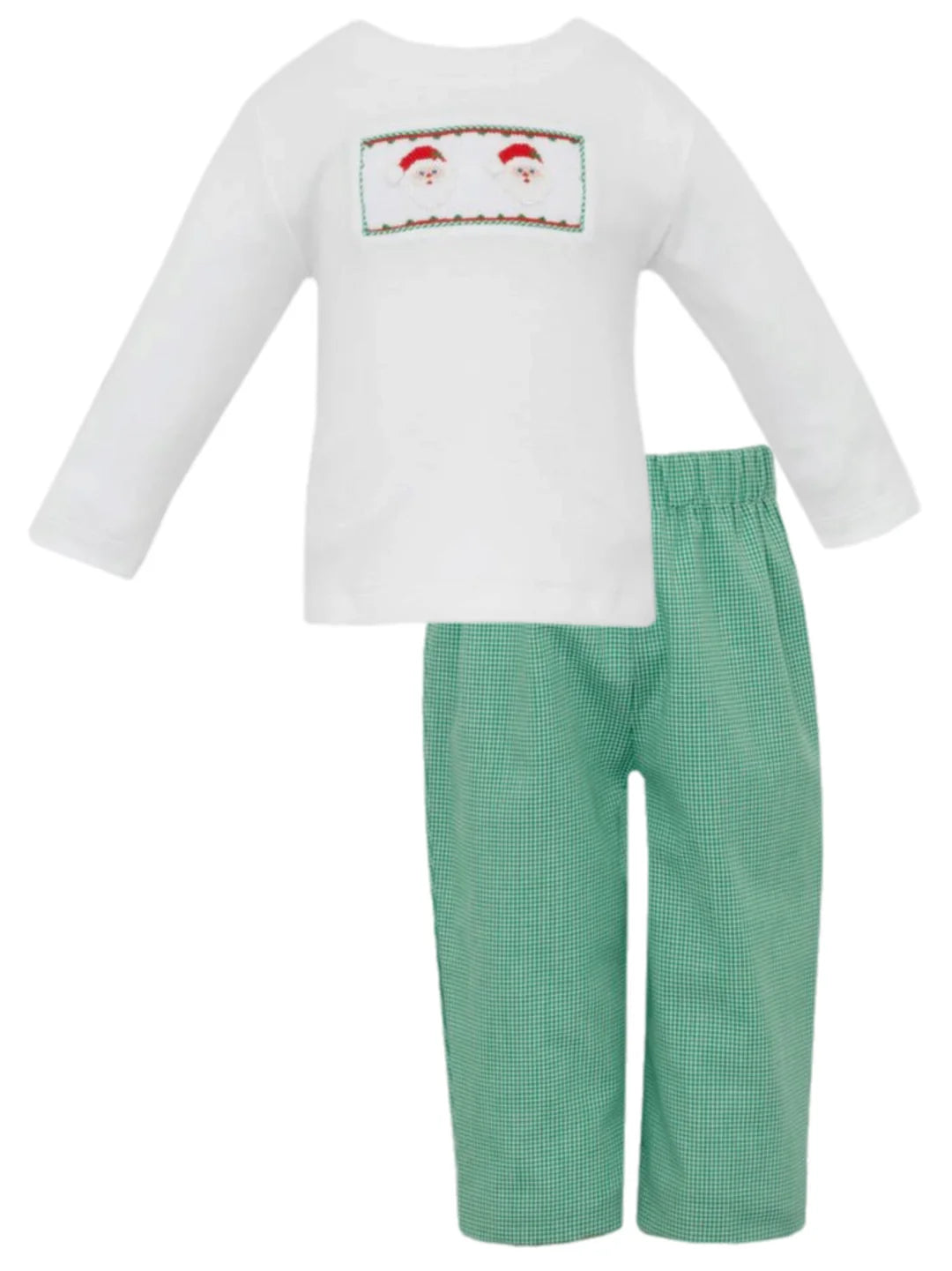 SANTA FACE GREEN GINGHAM PANT SET