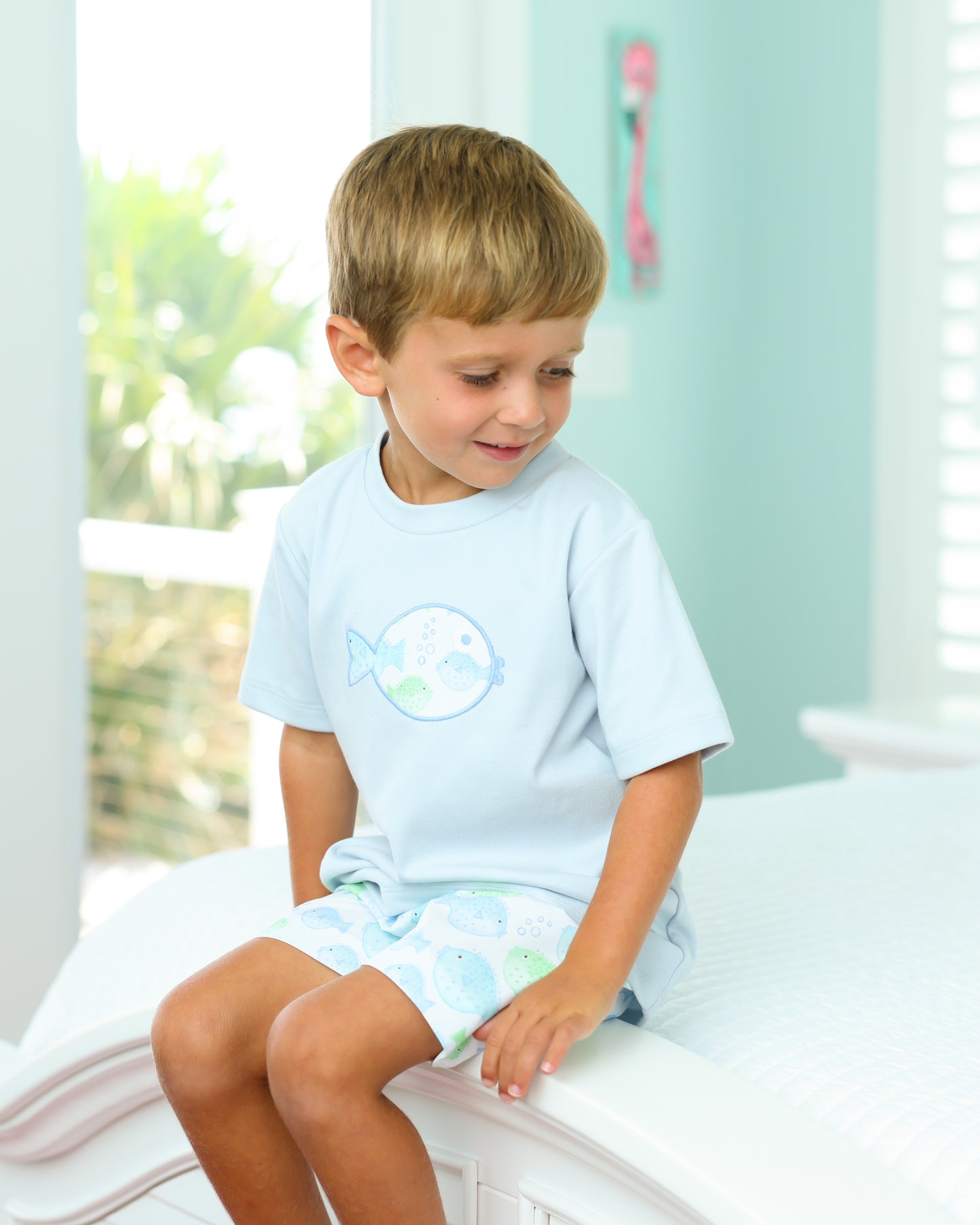 PUFFERFISH BOY SHORT SET