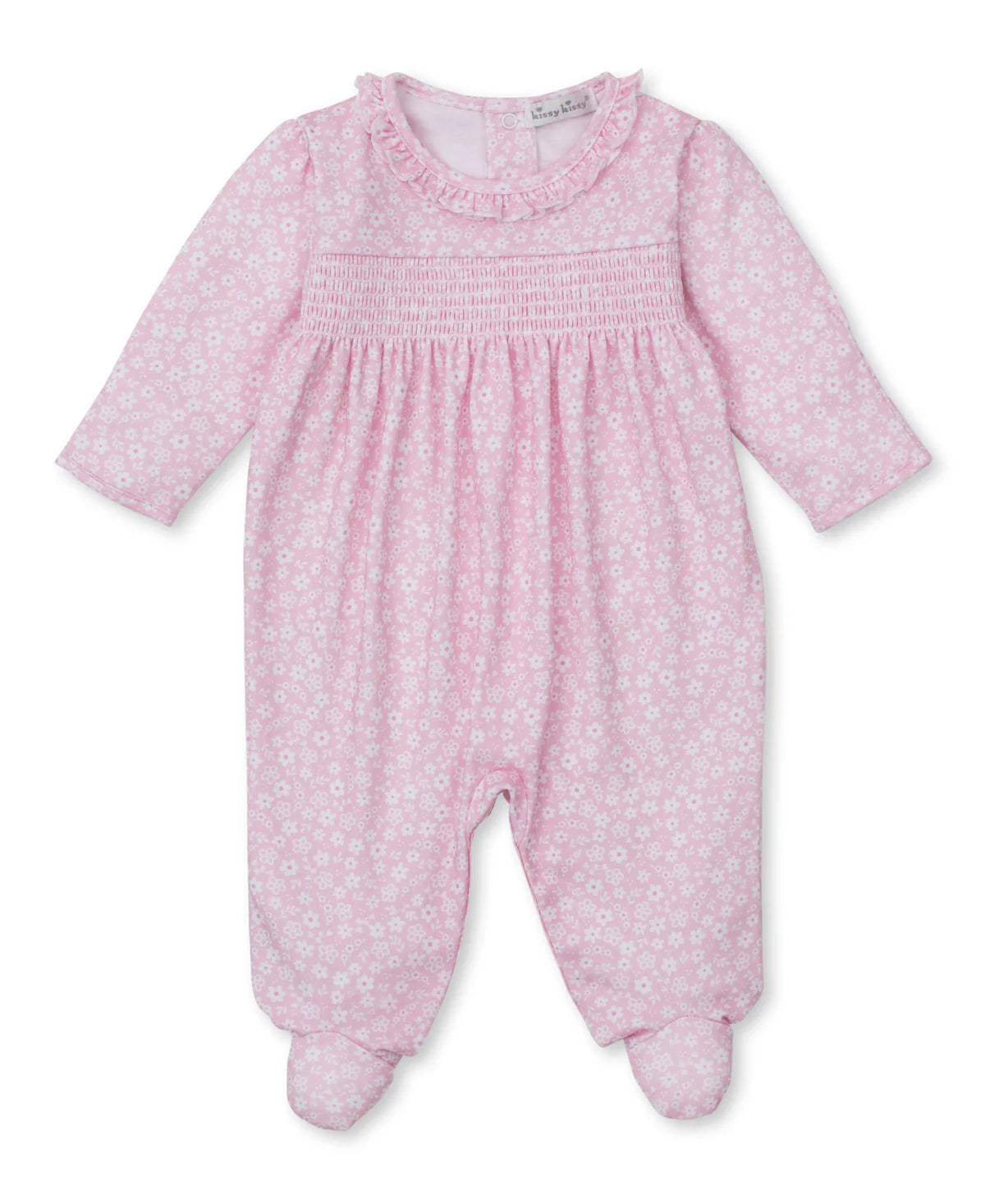 PINK FALL IN BLOOME SMOCKED FOOTIE