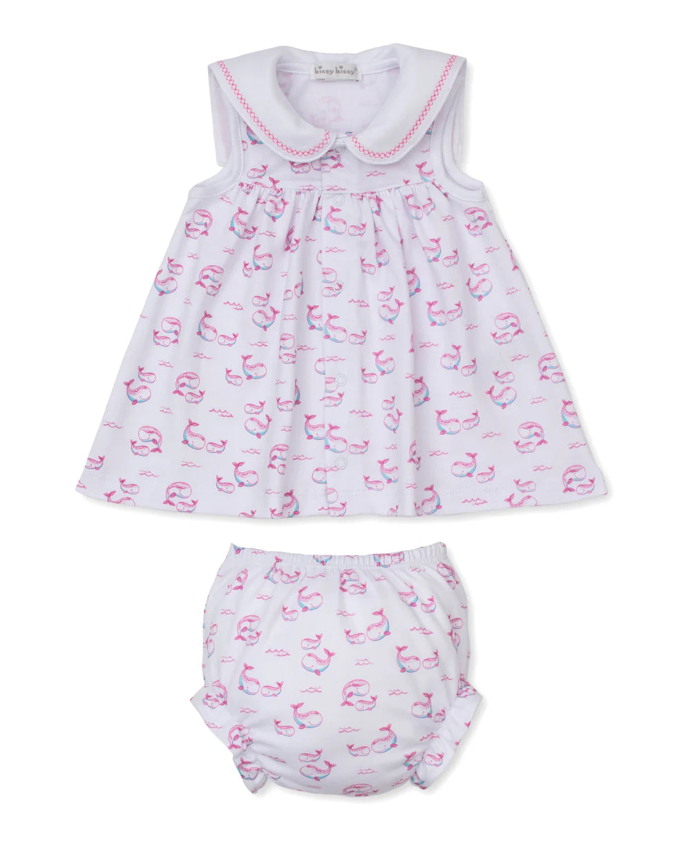 PINK WHALE PODS DRESS SET