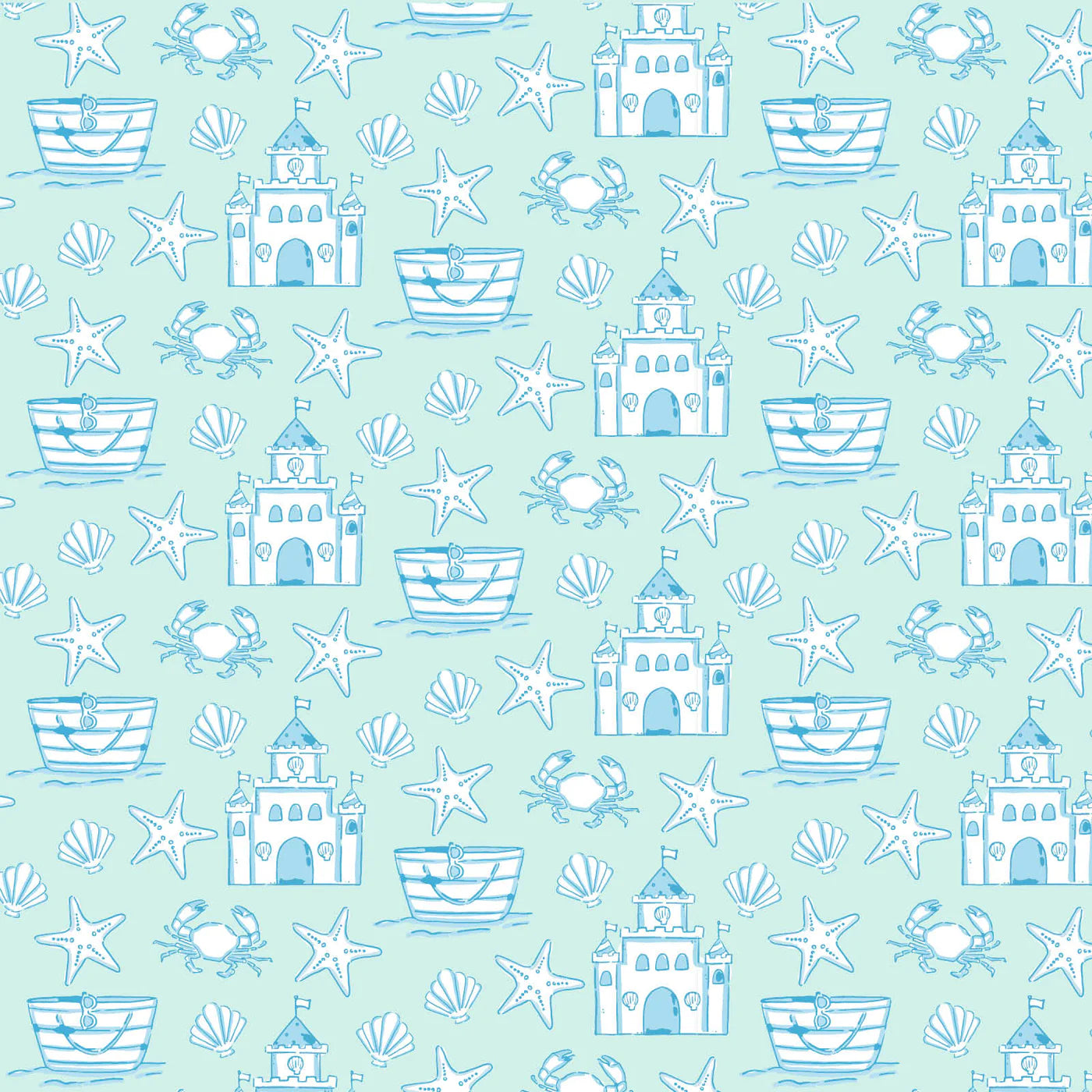 PARKER ZIPPER PJ BLUE SANDCASTLES