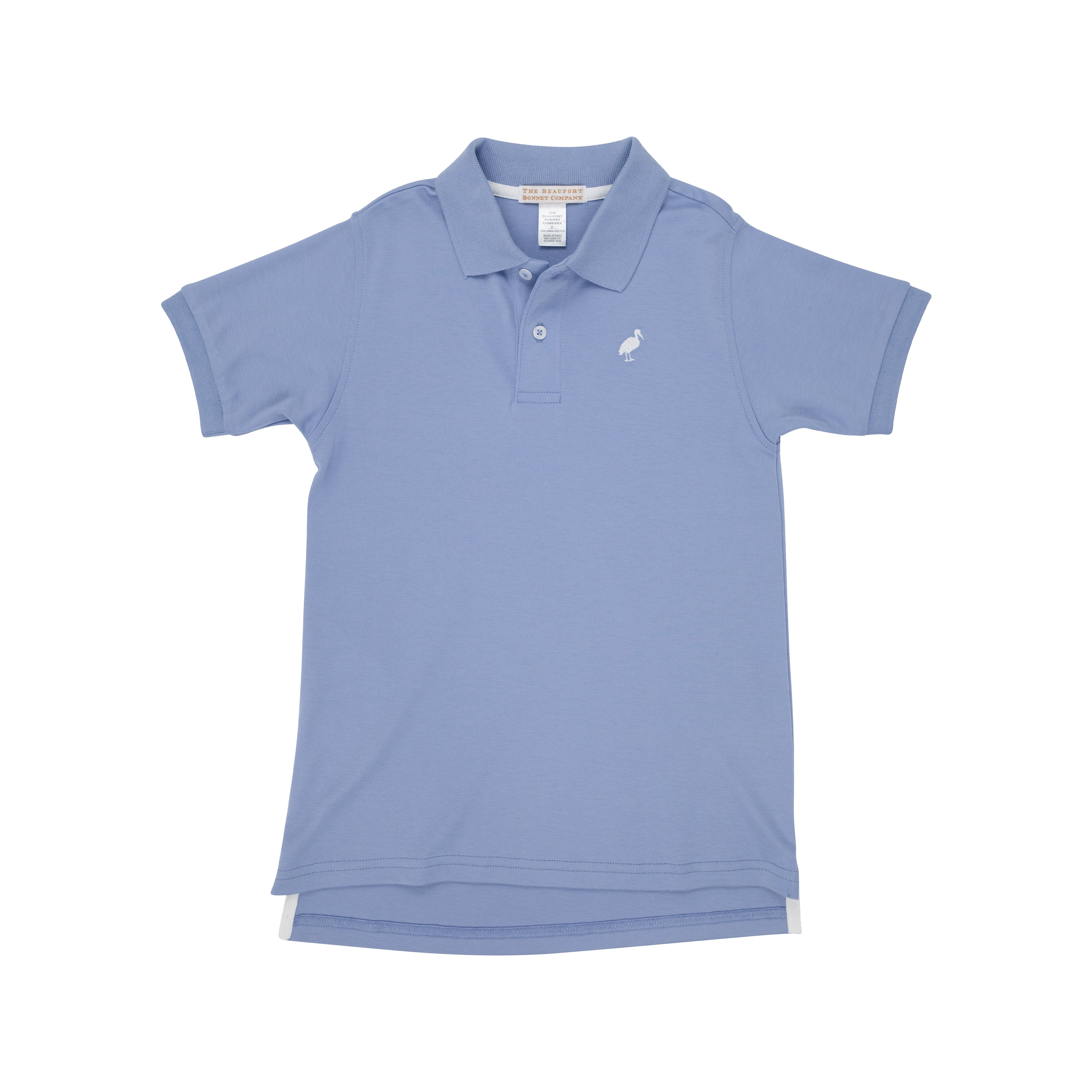 Prim and Proper Polo-Park City Periwinkle Stripe/Buck Blue Stork- SS Pima