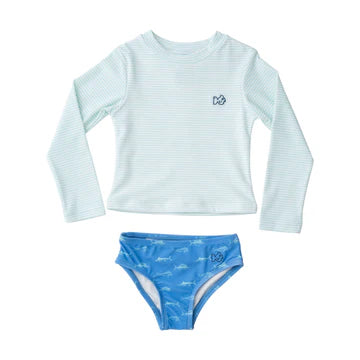 RASHGUARD SWIM SET FISH STRIPE