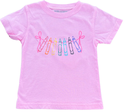 SS CRAYONS PINK TEE