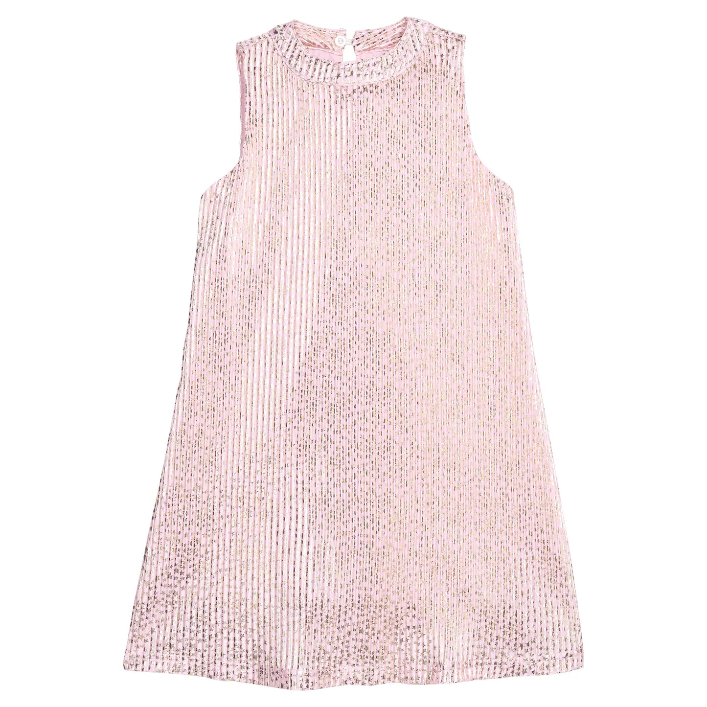 SWING DRESS PINK CRINKLE STARS