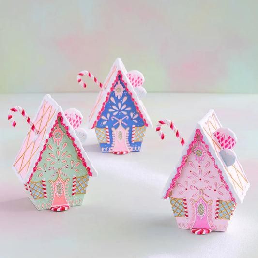 RAINBOW GINGERBREAD HOUSE ASST 12"