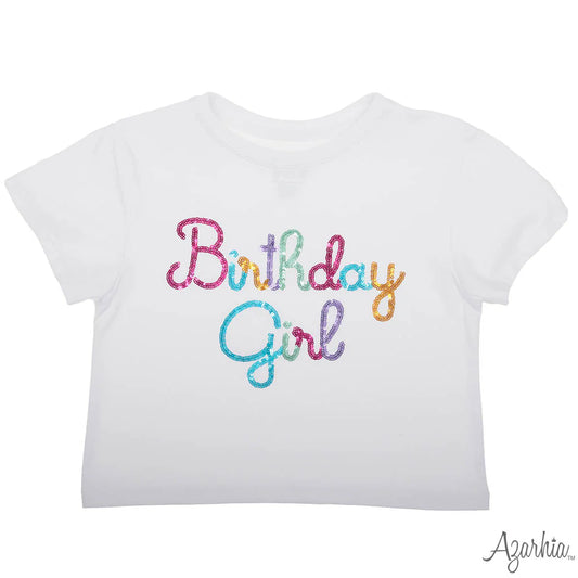 BIRTHDAY GIRL WHITE SEQUIN BOXY