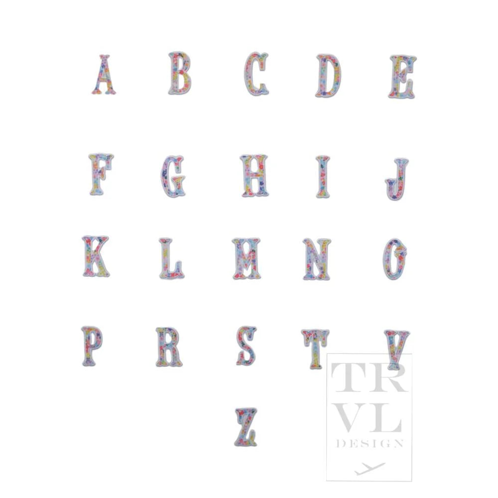 LETTER APPLIQUES MEADOW FLORAL