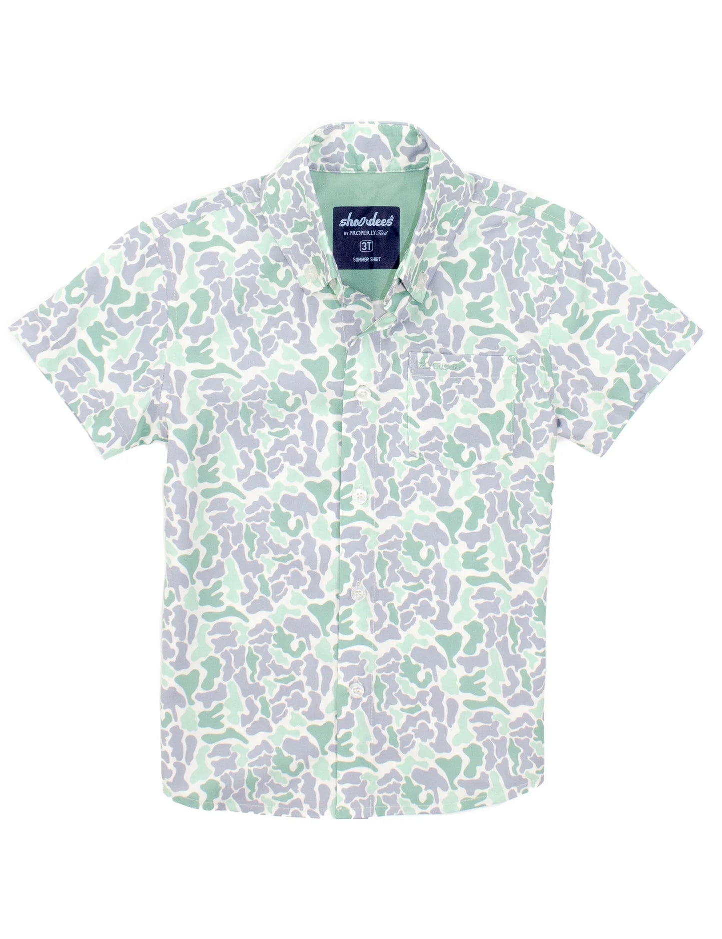 SHORDEES SHIRT SAGE CAMO