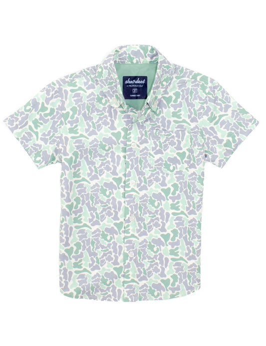 SHORDEES SHIRT SAGE CAMO