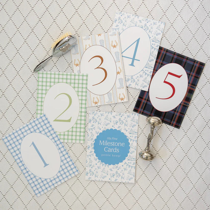 FIRST YEAR MILESTONE CARDS & STAND
