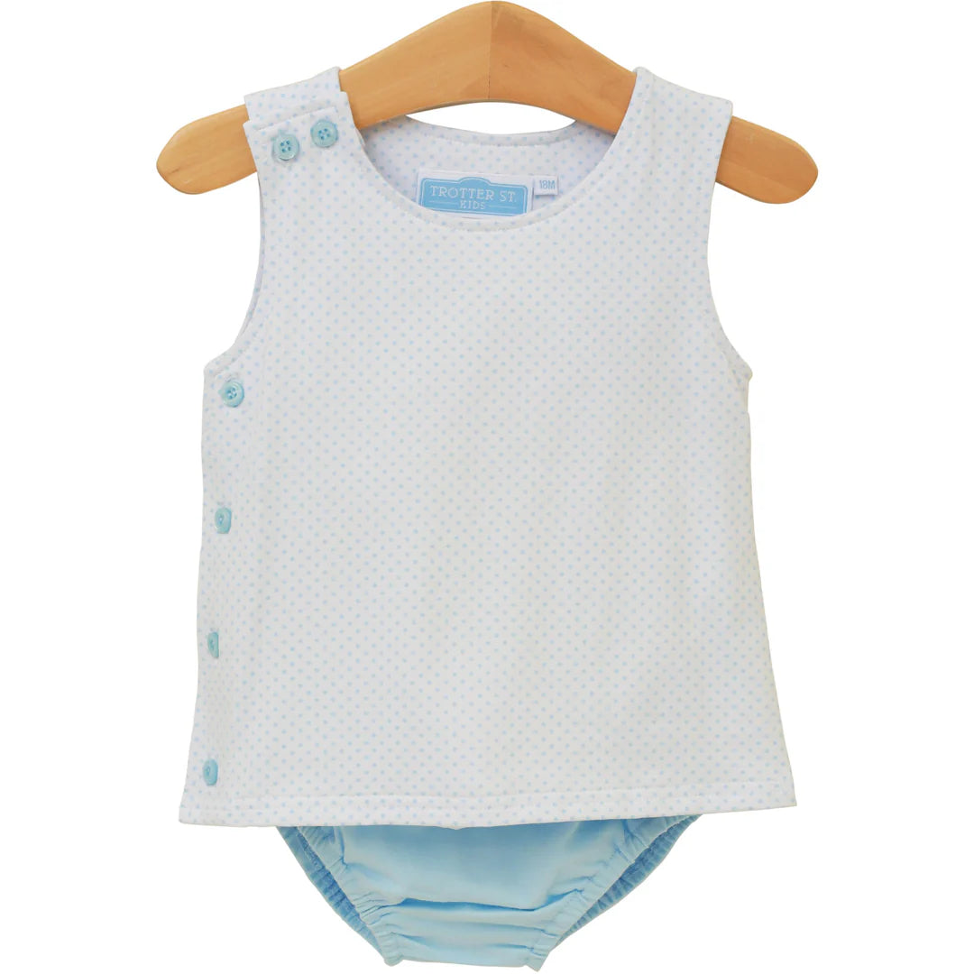 SHEPHERD DIAPER SET LT BLUE BITTY DOT