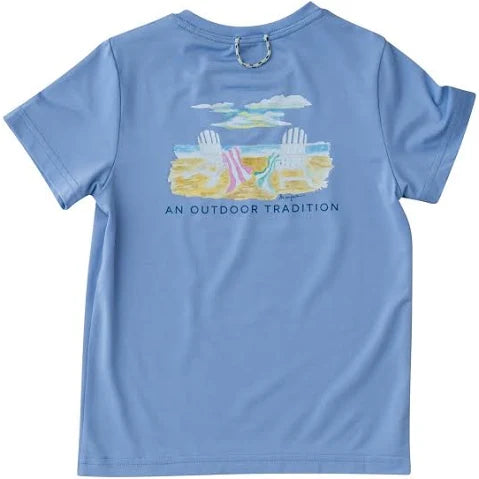 GIRLS PERF SHIRT COASTLINE BLUE