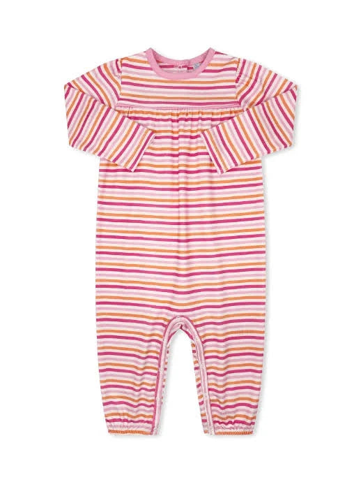 PINK FALLING FOR STRIPES ROMPER
