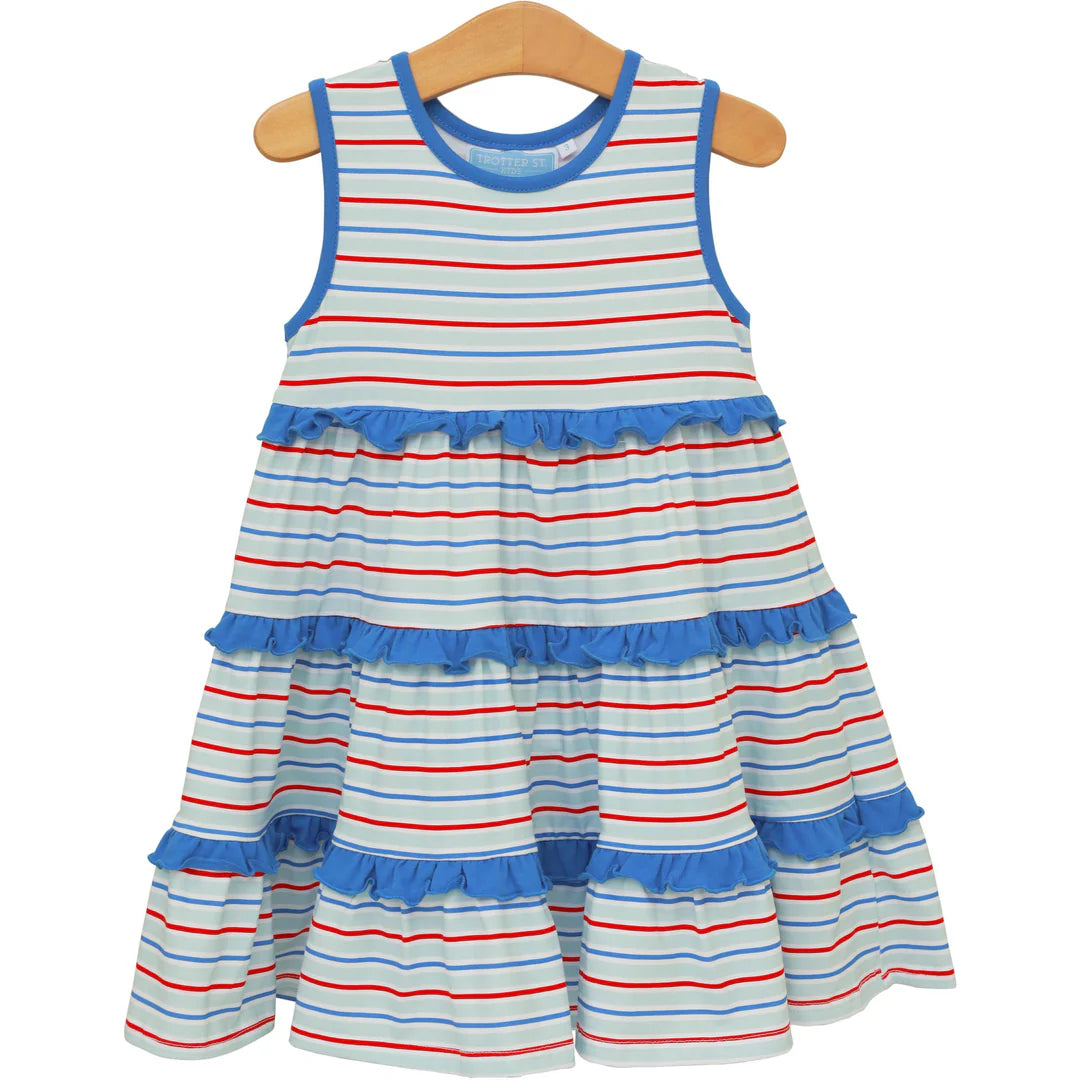 TINSLEY TWIRL DRESS PATRIOTIC STRIPE