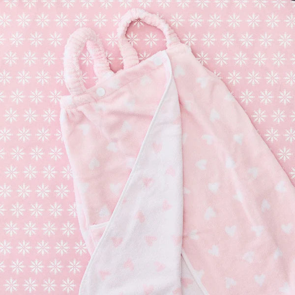 KIDS TOWEL WRAP PINK HEART