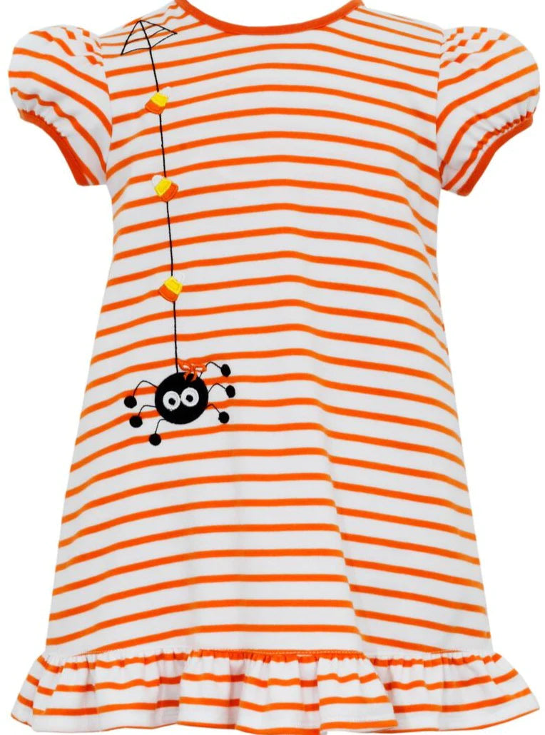 ORANGE STRIPE SPIDER DRESS