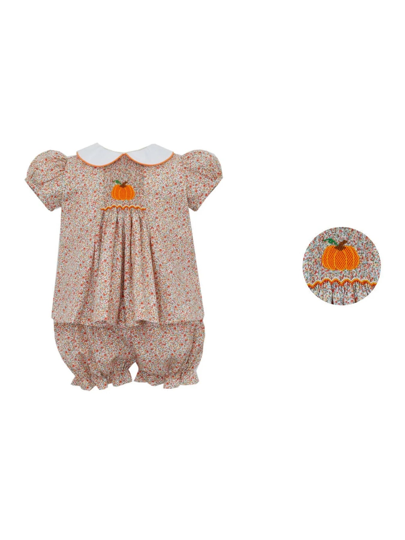 PUMPKIN LIBERTY FLORAL BLOOMER SET