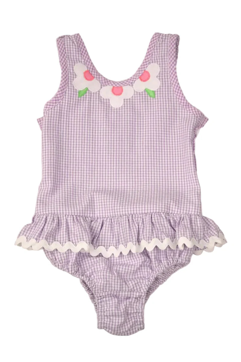 FLOWERS ONE PIECE SWIMSUIT LAVENDER