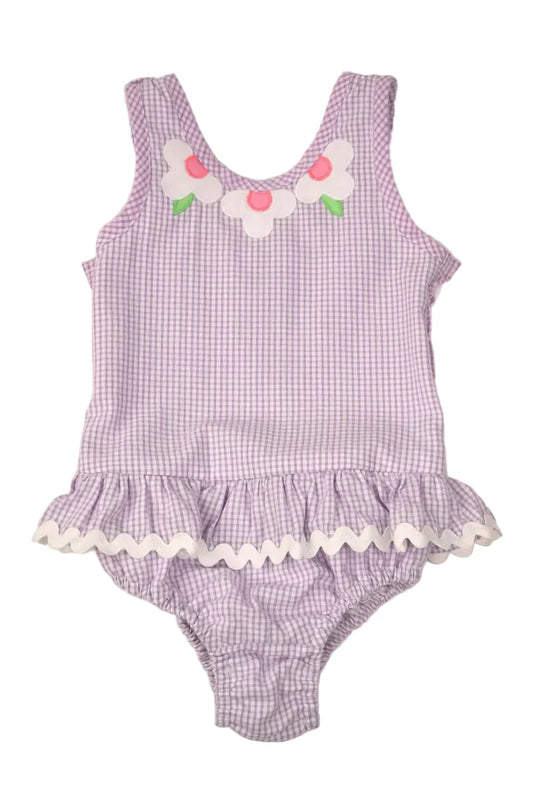 FLOWERS ONE PIECE SWIMSUIT LAVENDER