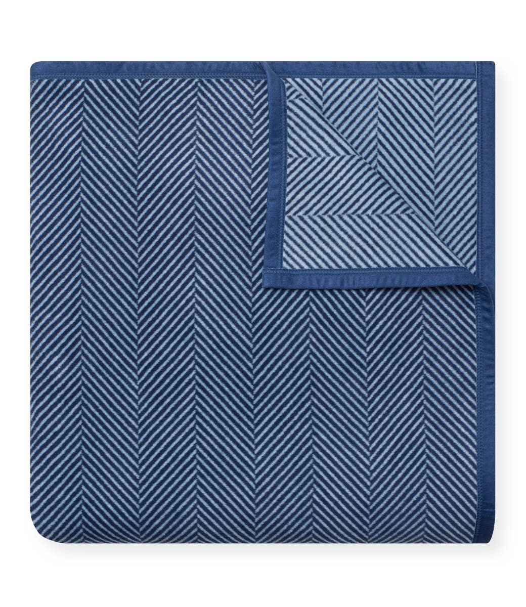 Harborview Herringbone Navy Blanket