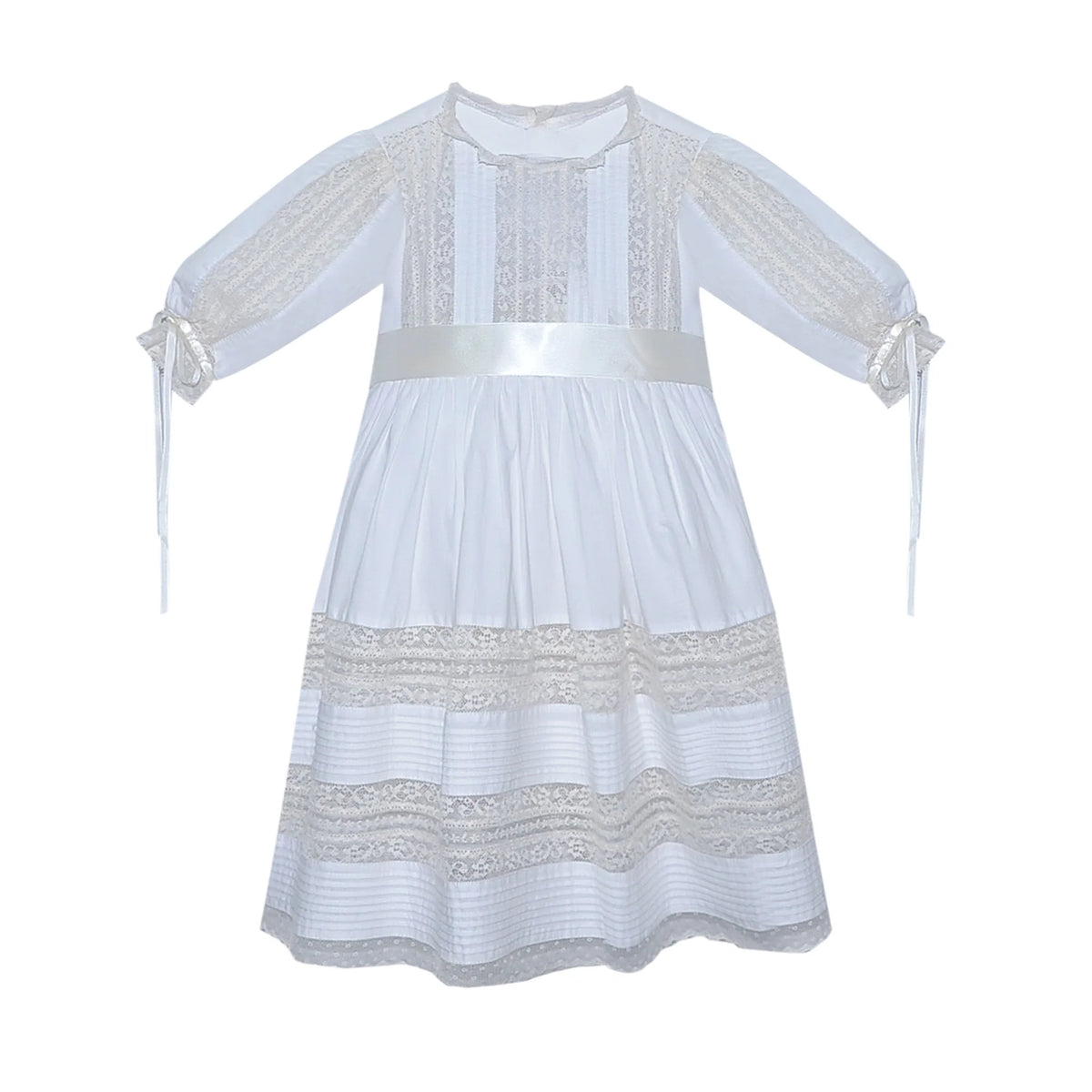 WHITE ELLA JANE DRESS W/ ECRU LACE