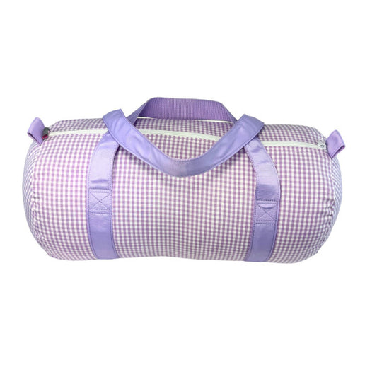 LILAC GINGHAM MED DUFFLE