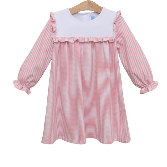 MARIE DRESS LT PINK STRIPE