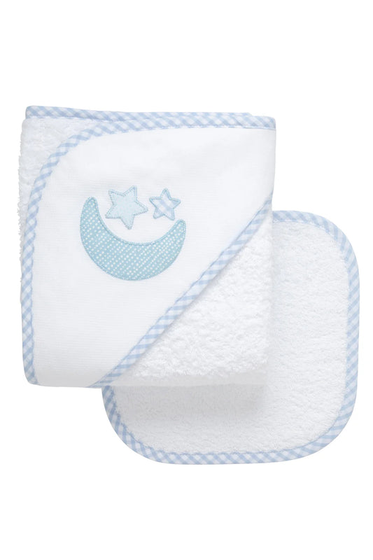 LULLABY APPLIQUE HOODED TOWEL/WASH SET