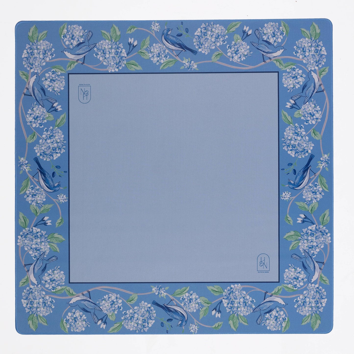 Mahjong Mat - Blue & White Bird