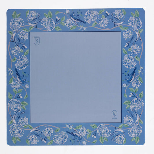 Mahjong Mat - Blue & White Bird
