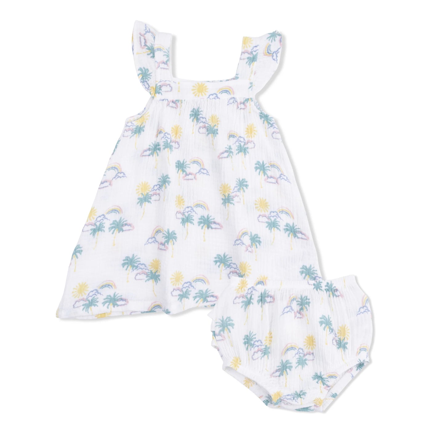 PALM TREES AND RAINBOWS SUNDRESS W/ BLOOMER