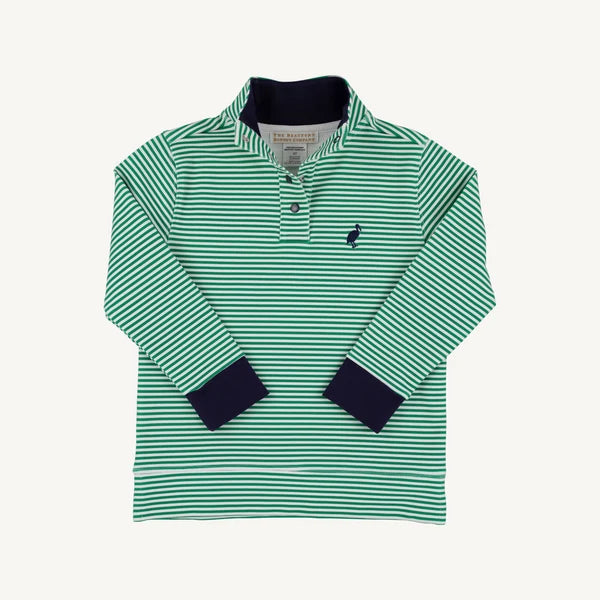 PENDLETON POPPED COLLAR KIAWAH GREEN STRIPE